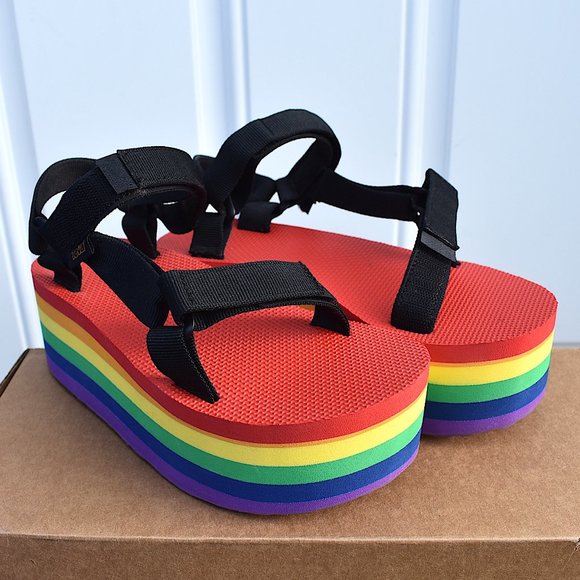 Teva | Shoes | Teva Flatform Universal Rainbow Pride | Poshmark